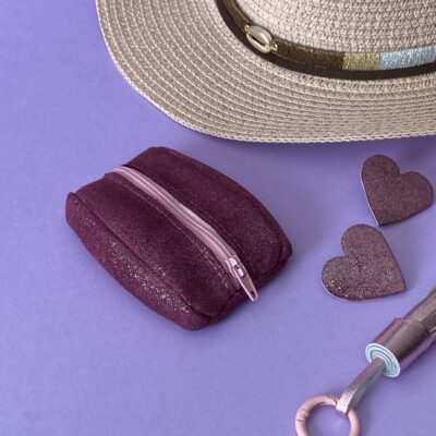 Porte Monnaie Otis Aubergine Pailleté