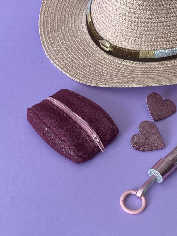 Porte Monnaie Otis Aubergine Pailleté – Image 2