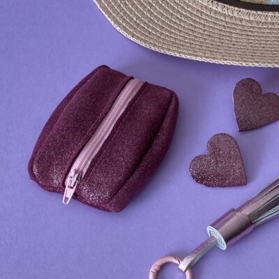 Porte Monnaie Otis Aubergine Pailleté
