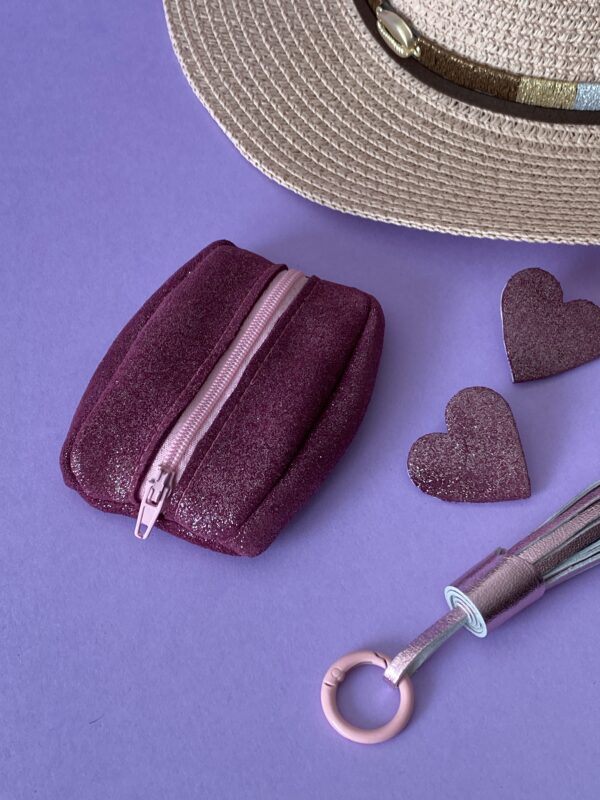 Porte Monnaie Otis Aubergine Pailleté