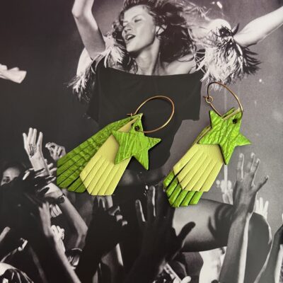 Créoles Marilyn vert & jaune