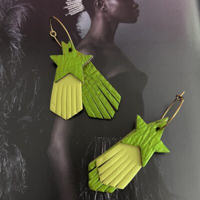 Créoles Marilyn vert & jaune