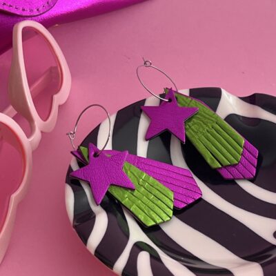Créoles Marilyn fuchsia & vert