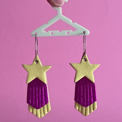 Créoles Marilyn jaune & fuchsia