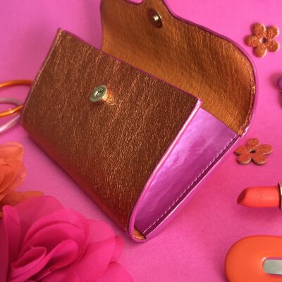 Portefeuille Grand Mary Orange & fuchsia