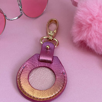 Porte Clé Air Tag Rose  Dégradé Irisé