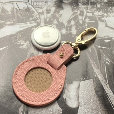 Porte Clé_Air Tag Grainé Rose Poudré