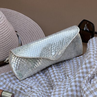 Etui à lunettes Charlie doré texturé croco