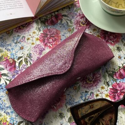 Etui à Lunettes Charlie aubergine pailleté