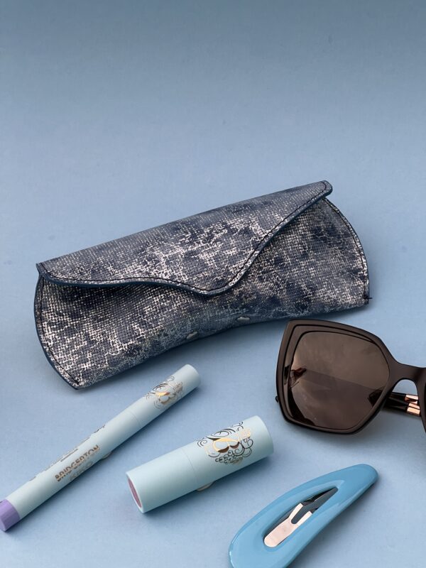 Etui à lunettes Charlie bleu & argenté