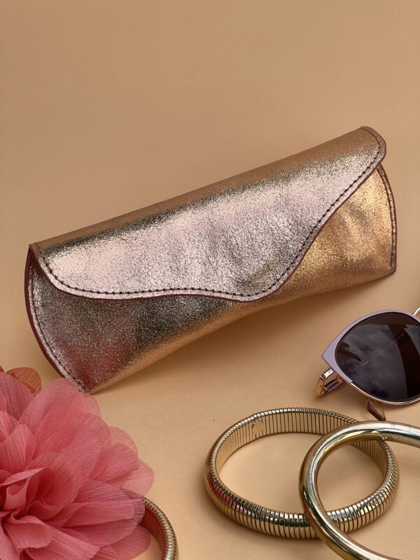 Etui à lunettes pêche pailleté – Image 6