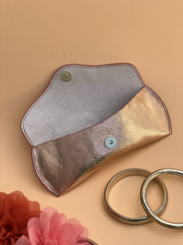 Etui à lunettes pêche pailleté – Image 5