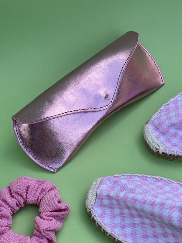 Etui à lunettes rose métallisé – Image 3