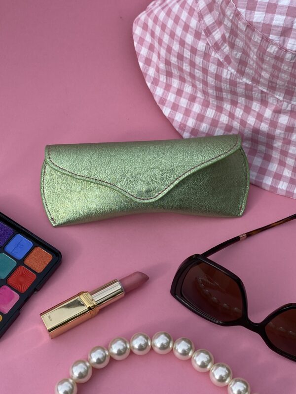 Etui à lunettes vert irisé