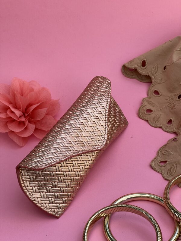 Etui à lunettes rose gold tressé – Image 3