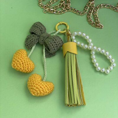 Bijou de sac Cherry on the sac citron & vert