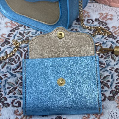 Portefeuille Mary bleu irisé