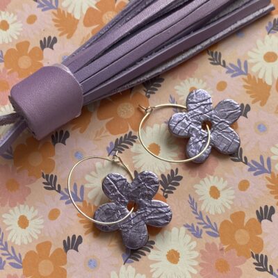 Créoles Daisy lilas irisé