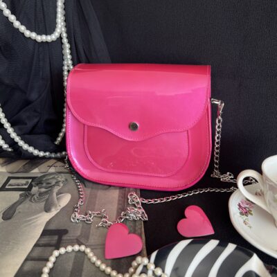 Sac à mains Poppins vernis rose fuchsia