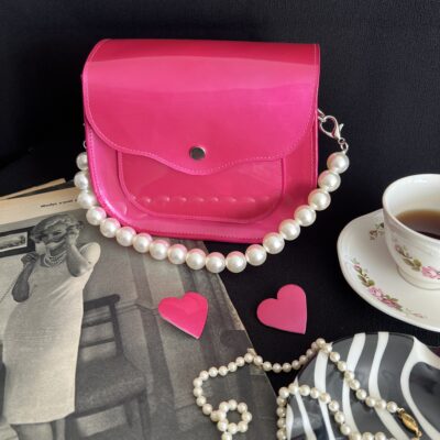 Sac à mains Poppins vernis rose fuchsia