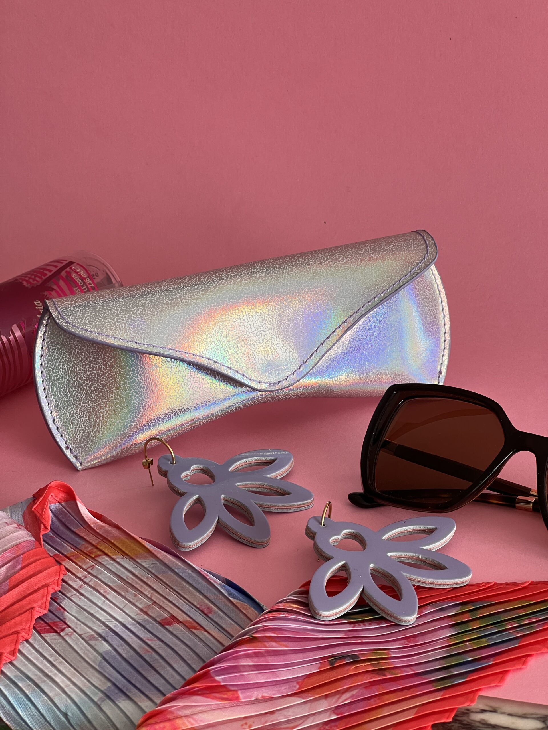Etui à lunettes Charlie Argenté holographique