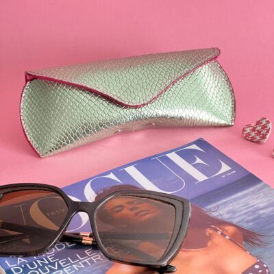 Etui à lunettes Charlie vert métallisé