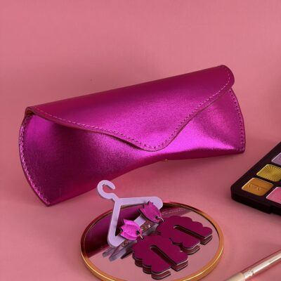 Etui à lunettes Charlie fuchsia métallisé